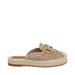 Sabots femme taupe en raphia, Primadonna, 254930500RFTAUP035, 001a
