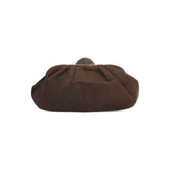 Clutch in microfibra testa di moro con chiusura color oro, Primadonna, 265126345MFMOROUNI, 001 preview