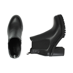 Chelsea boots neri in eco-pelle, tacco 8 cm , Scarpe, 140637851EPNERO036, 003 preview