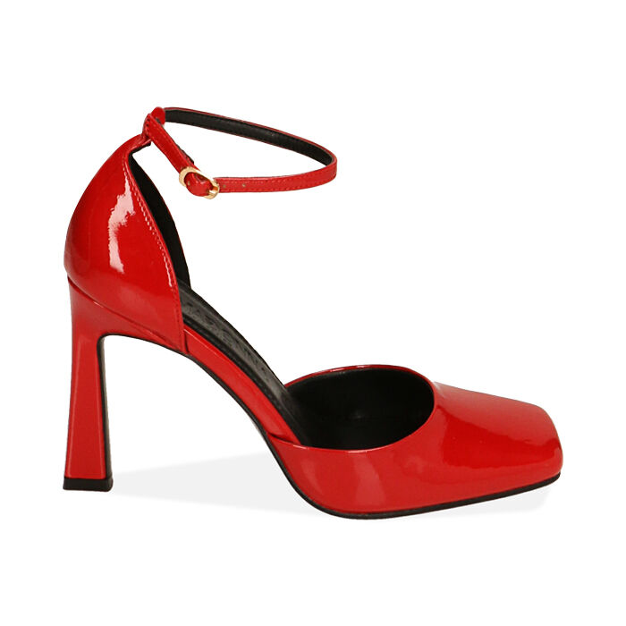 Escarpin talon carré on sale rouge