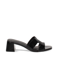 Mules open toe nere tacco 5,5 cm, Primadonna, 27O800139VENERO035, 001a