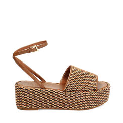 Compensées femme cognac en raphia, Primadonna, 25M761693RFCOGN035, 001a
