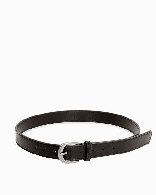 Cintura nera con fibbia argentata, BLACK