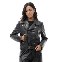 Chaqueta negra con cinturón, 246500408EPNEROL, 001a