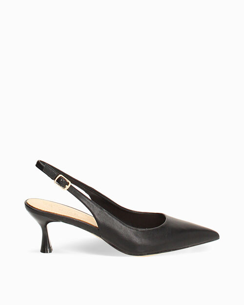 D&eacute;collet&eacute; slingback nere tacco 6 cm, BLACK
