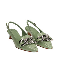 Slingback salvia in naplak, tacco 3,5 cm , Primadonna, 194902601NPVESA035, 002a