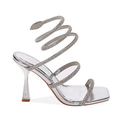 Sandales argent&eacute;es avec serpent talon 10 cm, Primadonna, 212100015LMARGE036, 001 preview