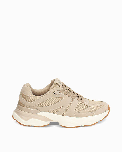 Baskets beige avec d&eacute;tails contemporains
