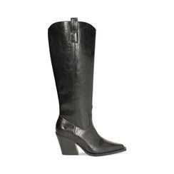 Bota negra de mujer con tacón de 8,2 cm, Primadonna, 26M546504LANERO036, 001a
