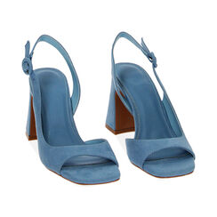 Sandales à talon bleues en tissu, Primadonna, 232107101MFCELE037, 002 preview