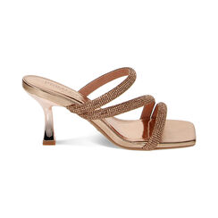 Mules Open Toe rosa-dorado en laminado con piedras, Special Price, 234923451LPRAOR037, 001 preview