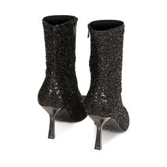 Stivaletti neri glitter, tacco 8 cm, Primadonna, 222723004PLNERO036, 003 preview