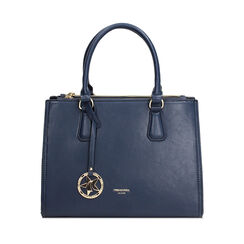 Bolso de mano azul con bandolera removible, Bolsos, 275701413EPBLUEUNI, 001a