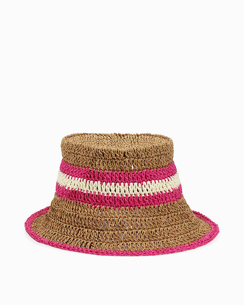 Cappello donna fucsia in raffia, 