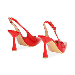 Décolleté slingback donna rosse in vernice, tacco 7,5 cm, Primadonna, 254912902VEROSS035, 004 preview