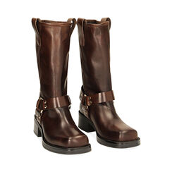 WOMEN SHOES BIKER LEATHER MORO, Primadonna, 227277301PEMORO040, 002 preview