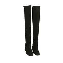 Cuissardes noires en microfibre, talon 7 cm , Primadonna, 203082201MFNERO035, 002a