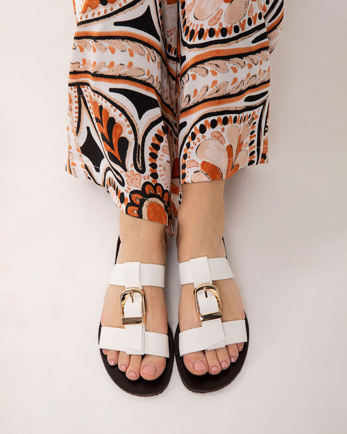 Sandali bassi bianchi eleganti, WHITE