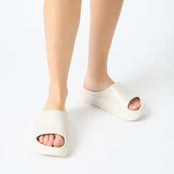 Sandalias de playa para mujer crema en PVC, Primadonna, 254740613PVPANN036, 002a