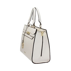 Borsa a mano bianca con tracolla rimovibile, Borse, 275700519EPBIANUNI, 003 preview