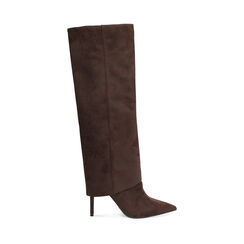 Stivali testa di moro in microfibra con tacco di 10,7 cm, Primadonna, 262102023MFMORO037, 001a