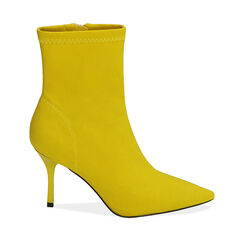 Demi-bottes en lycra jaune, talon de 8,5 cm, Primadonna, 182162809LYGIAL035, 001a