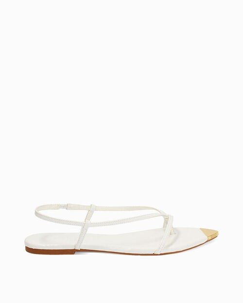 Sandali bassi bianchi minimal chic, WHITE