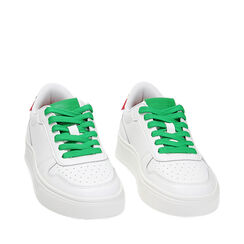 Sneakers bianco-rosso, Primadonna, 232601143EPBIRO035, 002a