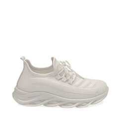 Sneakers blancas en tejido técnico, REBAJAS, 179702610TSBIAN035, 001a