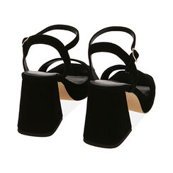 Sandali neri in camoscio, tacco 8 cm, Primadonna, 21T201203CMNERO035, 003 preview