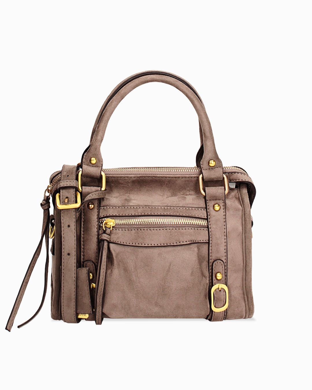 Mini Bag Taupe Con Dettagli Dorati-image