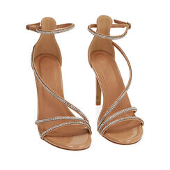 Sandali nude con strass, tacco 10 cm, Primadonna, 212174221VENUDE036, 002a