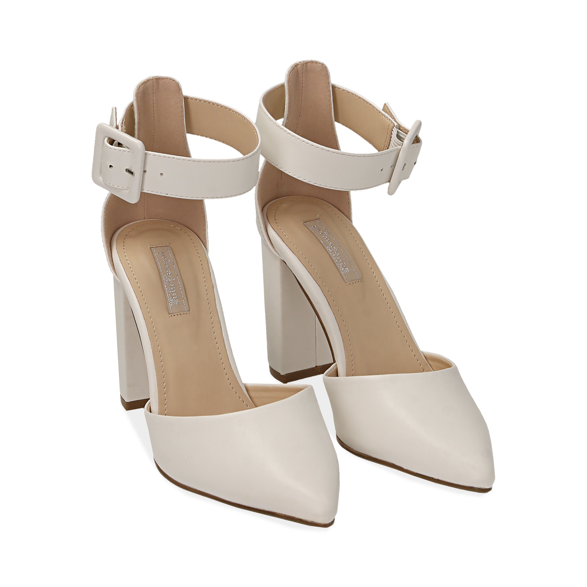 Décolleté bianche in eco-pelle, tacco 9 cm | Primadonna Collection