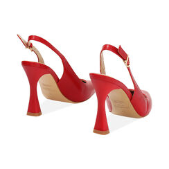 Décolleté slingback donna rosse, tacco 9,5 cm, Primadonna, 252141201EPROSS036, 004 preview