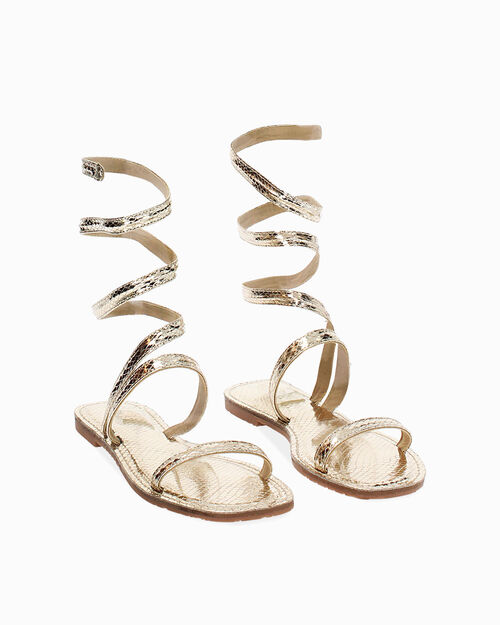 CHAUSSURES POUR FEMMES FLAT SYNTHETIQUE, GOLD
