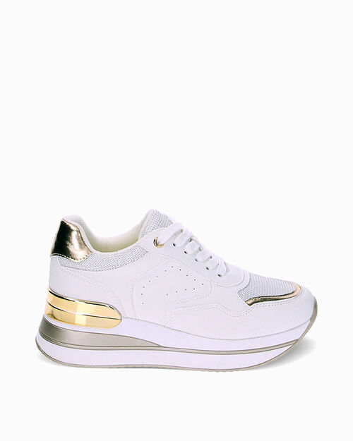 Sneakers bianco oro, MULTI COLOR