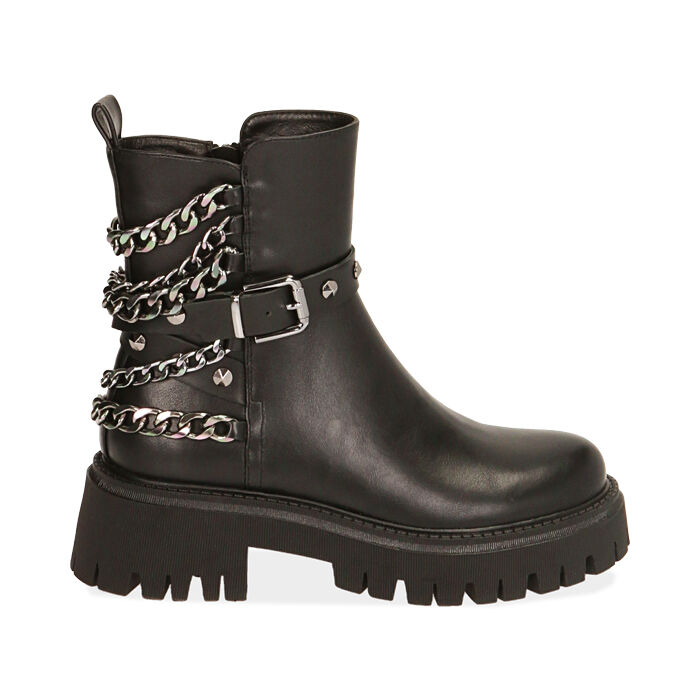 Bikers neri, tacco 5,5 cm , Special Price, 180614802EPNERO037