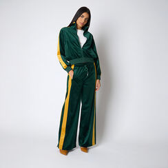 Felpa in velluto verde-giallo con cerniera, Primadonna, 261824051VLVEGIM, 002a