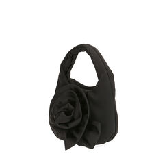 Mini bag flower noir en lycra, SOLDES, 195124302LYNEROUNI, 002a