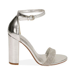 Sandali argento laminato, tacco 10,5 cm , ULTIME OCCASIONI, 192760806LMARGE036, 001 preview