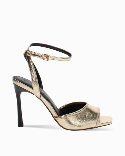 Sandales &agrave; talons dor&eacute;s pour femme avec une hauteur de 9,5 cm, GOLD