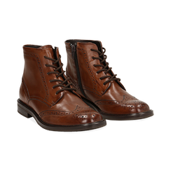 Polacchino cuoio in pelle con lavorazione Duilio, 