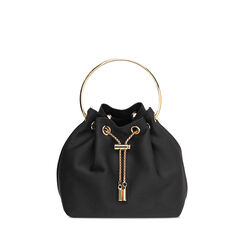 Mini bag nera da donna con manico oro, Primadonna, 261751126LYNEROUNI, 001a