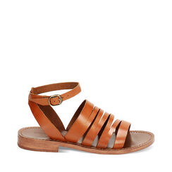 WOMEN SHOES FLAT COW LEATHER COGN, Primadonna, 23B814027VACOGN035, 001a