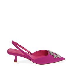 Slingback en lycra fuchsia, talon 4,5 cm , 192139301LYFUCS037, 001a