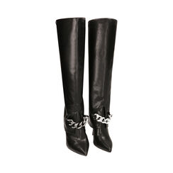 Stivali neri con catena, tacco 10,5 cm, Primadonna, 222186178EPNERO035, 002 preview