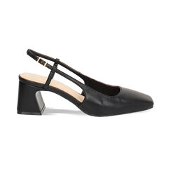 D&eacute;collet&eacute; slingback donna nere, tacco 5 cm, Primadonna, 252100420EPNERO035, 001 preview