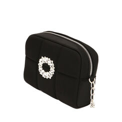 Borsa a tracolla gioiello nera in tessuto, Primadonna, 215124664LYNEROUNI, 002a