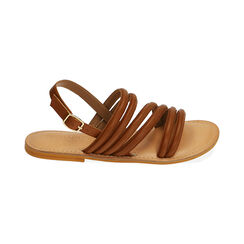 Sandali cognac in pelle, Ultime occasioni, 216702071PECOGN040, 001 preview