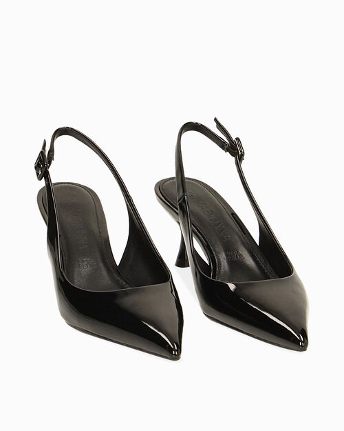 D&eacute;collet&eacute; slingback nere in vernice, tacco 6 cm, BLACK